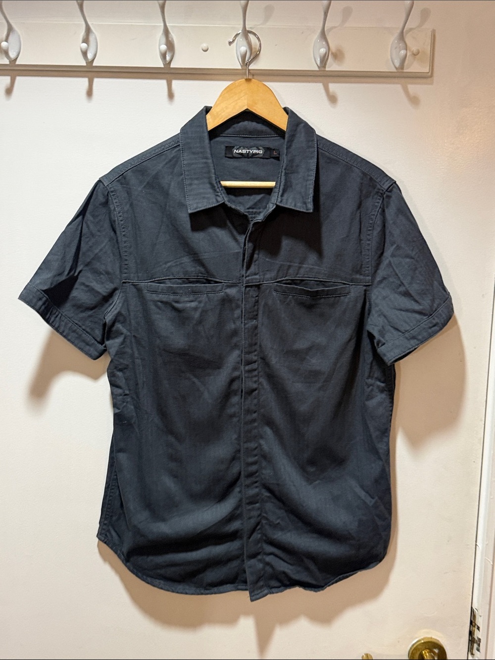Nasty Pig Short-Sleeve Button-Down Shirt in Charcoal